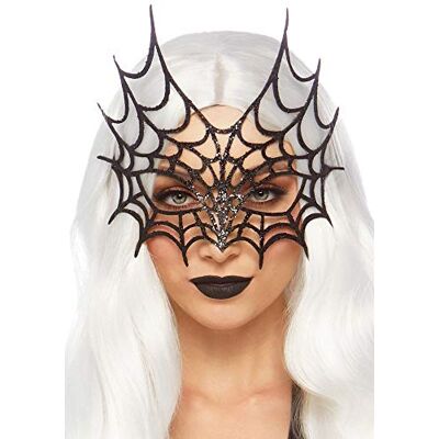shoperama Schwarze Glitter Spinnennetz Maske von Leg Avenue Gesichtsmaske Spider Woman Kostüm-Zubehör Halloween shoperama Schwarze Glitter Spinnennetz Maske von Leg Avenue Gesichtsmaske Spider Woman Kostüm-Zubehör Halloween