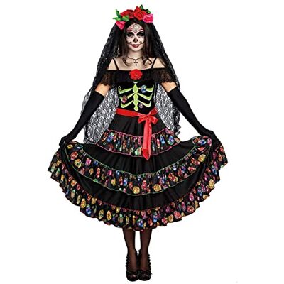 Dreamgirl 10680 Lady of The Dead oder Calavera Catrina Kostüm für Erwachsene, Multi, X-Large Dreamgirl 10680 Lady of The Dead oder Calavera Catrina Kostüm für Erwachsene, Multi, X-Large