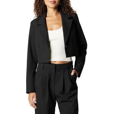 The Drop Reims Cropped-Blazer für Damen, Schwarz, M The Drop Reims Cropped-Blazer für Damen, Schwarz, M