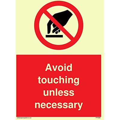 Viking Schild mit Aufschrift „Avoid touching unless necessary“, Kunststoff, halbstarr, nachleuchtend Viking Schild mit Aufschrift „Avoid touching unless necessary“, Kunststoff, halbstarr, nachleuchtend