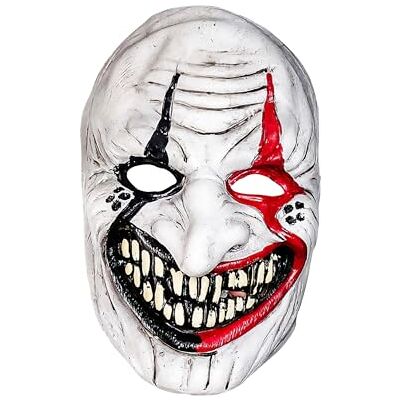 Bristol Novelty BM603 Unheimlicher-Narr-Maske, Herren, Damen, weiß, schwarz, rot Halloween Bristol Novelty BM603 Unheimlicher-Narr-Maske, Herren, Damen, weiß, schwarz, rot Halloween