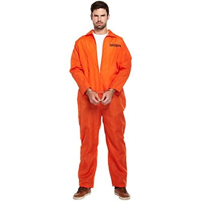 I LOVE FANCY DRESS Classic Orange Prisoner Overall Jumpsuit Boiler Suit Convict Prison Inmate Fancy Dress Costume Outfit I LOVE FANCY DRESS Classic Orange Prisoner Overall Jumpsuit Boiler Suit Convict Prison Inmate Fancy Dress Costume Outfit