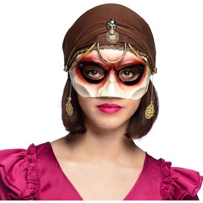 Boland Maske Wahrsagerin mit Kopftuch, Faschingsmaske für Kostüme, Halloween, Karneval und Mottoparty Boland Maske Wahrsagerin mit Kopftuch, Faschingsmaske für Kostüme, Halloween, Karneval und Mottoparty