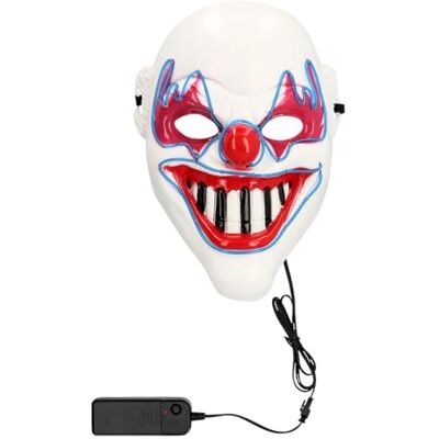 Boland 72359 LED Clownmaske mit 3 Lichtmodi, Horror Clown Maske mit Licht für Kostüme, Halloween, Karneval und Mottopartys Boland 72359 LED Clownmaske mit 3 Lichtmodi, Horror Clown Maske mit Licht für Kostüme, Halloween, Karneval und Mottopartys