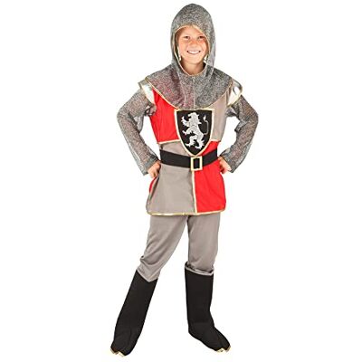 Boland Kinderkostüm Sir Templeton, Ritter, Mittelalter, Wappen auf der Brust, Kopfhaube, Stiefelstulpen, Karneval, Fasching, Mottoparty, Grau, 158 Boland Kinderkostüm Sir Templeton, Ritter, Mittelalter, Wappen auf der Brust, Kopfhaube, Stiefelstulpen, Karneval, Fasching, Mottoparty, Grau, 158