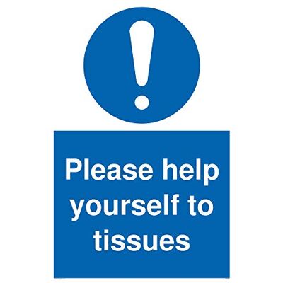 Viking Schild „Please help yourself to tissues“, Kunststoff, halbstarr, 1 mm Viking Schild „Please help yourself to tissues“, Kunststoff, halbstarr, 1 mm