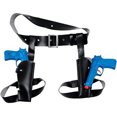 Bristol Novelty BA481 Doppel-Oberschenkelholster mit Waffen im Set, 1 Set, blau, Einheitsgröße Halloween Bristol Novelty BA481 Doppel-Oberschenkelholster mit Waffen im Set, 1 Set, blau, Einheitsgröße Halloween