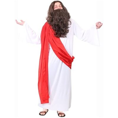 I LOVE FANCY DRESS Erwachsenenkostüm Jesus Christus – Biblischer Gewand mit angenähter roter Schärpe I LOVE FANCY DRESS Erwachsenenkostüm Jesus Christus – Biblischer Gewand mit angenähter roter Schärpe