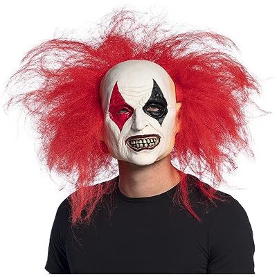 Boland Psycho Clown Latexmaske mit Haaren Rot - mask Boland Psycho Clown Latexmaske mit Haaren Rot - mask