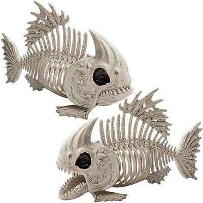 JOYIN 2 Stück 24,1 cm Halloween Pose-N-Stay Fisch Skelett Tier Kunststoff Knochen mit beweglichen Gelenken für Halloween Dekorationen Party Requisiten JOYIN 2 Stück 24,1 cm Halloween Pose-N-Stay Fisch Skelett Tier Kunststoff Knochen mit beweglichen Gelenken für Halloween Dekorationen Party Requisiten