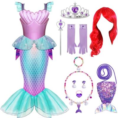 Spooktacular Creations Mädchen Meerjungfrau Kostüm, Kinder Meerjungfrau Prinzessin Dress Up mit Zubehör für Halloween Spooktacular Creations Mädchen Meerjungfrau Kostüm, Kinder Meerjungfrau Prinzessin Dress Up mit Zubehör für Halloween