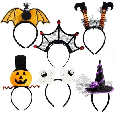 JOYIN 6 Stück Halloween Stirnband Kürbis, Fledermaus, Hexe, Geist, Spinnennetz Halloween Haarschmuck Kopfschmuck Haarreifen für Kostüm Halloween Party Cosplay JOYIN 6 Stück Halloween Stirnband Kürbis, Fledermaus, Hexe, Geist, Spinnennetz Halloween Haarschmuck Kopfschmuck Haarreifen für Kostüm Halloween Party Cosplay