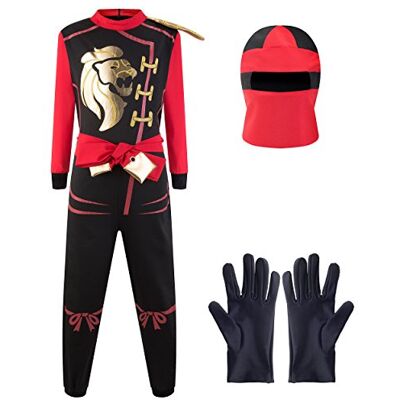 Katara 1771-06 1771 Ninja Kostüm Anzug, Kinder, Verkleidung Fasching Karneval, Größe L, Rot Schwarz Katara 1771-06 1771 Ninja Kostüm Anzug, Kinder, Verkleidung Fasching Karneval, Größe L, Rot Schwarz