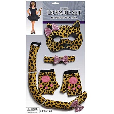 amscan 844009-55 Kostümset Leopard für Kinder, Maske, Halsband, Schwanz, fingerlose Handschuhe, Tier, Kinderkostüm amscan 844009-55 Kostümset Leopard für Kinder, Maske, Halsband, Schwanz, fingerlose Handschuhe, Tier, Kinderkostüm