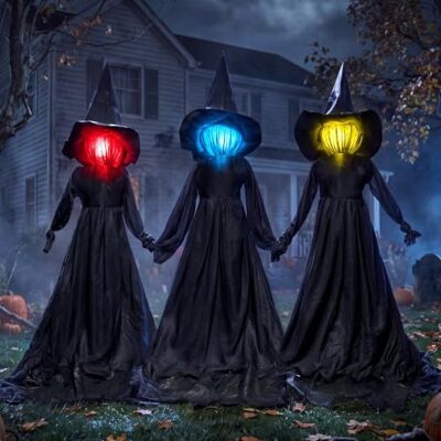 JOYIN 3 Stück Halloween-Hexenhof Dekorationen, halten Hände Hexenhof mit gruseligem Sound und beleuchtetem Kopf (Sound-Aktivierung) für Halloween, Outdoor, Rasen, Hof, Terrasse, Spukhaus Dekorationen JOYIN 3 Stück Halloween-Hexenhof Dekorationen, halten Hände Hexenhof mit gruseligem Sound und beleuchtetem Kopf (Sound-Aktivierung) für Halloween, Outdoor, Rasen, Hof, Terrasse, Spukhaus Dekorationen