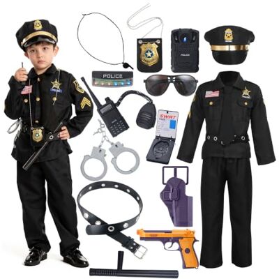 Spooktacular Creations Kinderkostüm Polizist für Kinder Jungen Halloween-Dress Up, Halloween Süßes oder Saures, Rollenspiel, Karnevals-Cosplay Spooktacular Creations Kinderkostüm Polizist für Kinder Jungen Halloween-Dress Up, Halloween Süßes oder Saures, Rollenspiel, Karnevals-Cosplay
