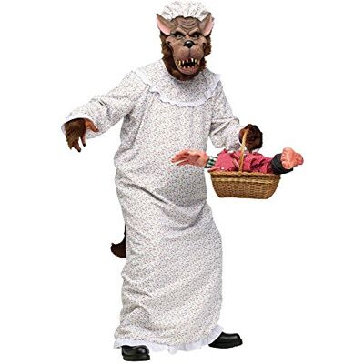 shoperama Lustiges Herren-Kostüm Großer Böser Wolf Großmutter Rotkäppchens Oma Halloween shoperama Lustiges Herren-Kostüm Großer Böser Wolf Großmutter Rotkäppchens Oma Halloween