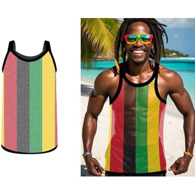 FIESTAS GUIRCA Jamaika Netz-T-Shirt Mehrfarbig (52-54/L) Kostümzubehör für erwachsene Männer Ideal für Kostümpartys, Karneval und Themenfeiern Mehrfarbig FIESTAS GUIRCA Jamaika Netz-T-Shirt Mehrfarbig (52-54/L) Kostümzubehör für erwachsene Männer Ideal für Kostümpartys, Karneval und Themenfeiern Mehrfarbig