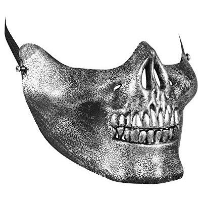 shoperama Totenkopf Halbmaske Silber Skull Schädel Skelett Geist Gevatter Tod Halloween Kostüm-Zubehör Maske shoperama Totenkopf Halbmaske Silber Skull Schädel Skelett Geist Gevatter Tod Halloween Kostüm-Zubehör Maske