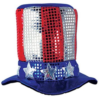 Beistle Glitz N' Gleam Uncle Sam Zylinderhut, OSFM Independence und Memorial Day Party Zubehör, Patriotische Stars & Stripes Neuheit Photo Booth Prop, 4. Juli Festliche Kopfbedeckung Beistle Glitz N' Gleam Uncle Sam Zylinderhut, OSFM Independence und Memorial Day Party Zubehör, Patriotische Stars & Stripes Neuheit Photo Booth Prop, 4. Juli Festliche Kopfbedeckung