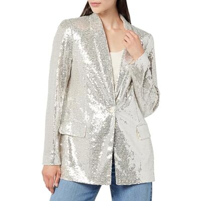 The Drop Blazer für Damen, Blake Lang, Silberne Pailletten, M The Drop Blazer für Damen, Blake Lang, Silberne Pailletten, M