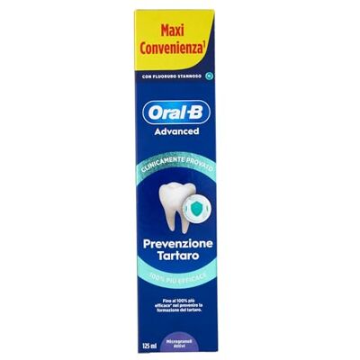 Oral-B Advanced Zahnpasta, Zahnstein-Prävention mit aktiven Mikrogranulaten, extra Frische, 125 ml Oral-B Advanced Zahnpasta, Zahnstein-Prävention mit aktiven Mikrogranulaten, extra Frische, 125 ml