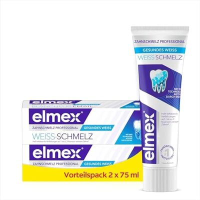ELMEX Zahnpasta Opti-Schmelz Professional Weiss-Schmelz 2x75ml starker Zahnschmelz und weißere Zähne mit weniger Verfärbungen ELMEX Zahnpasta Opti-Schmelz Professional Weiss-Schmelz 2x75ml starker Zahnschmelz und weißere Zähne mit weniger Verfärbungen