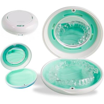 ZENT Zahnspangendose, Zahnschiene Box, Retainer Case, Weiß Zahnprothesen Behälter mit Belüftungssystem Spiegel, Ideal für unterwegs ZENT Zahnspangendose, Zahnschiene Box, Retainer Case, Weiß Zahnprothesen Behälter mit Belüftungssystem Spiegel, Ideal für unterwegs