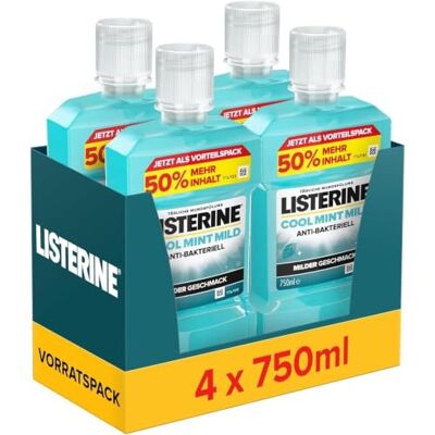 Listerine Cool Mint Mild, 4 x 750 ml Listerine Cool Mint Mild, 4 x 750 ml