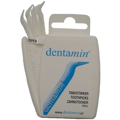 DENTAMIN 3er Pack ® Pocket Box, 3x 60 Stück ® Zahnstocher in praktischer Spenderbox DENTAMIN 3er Pack ® Pocket Box, 3x 60 Stück ® Zahnstocher in praktischer Spenderbox
