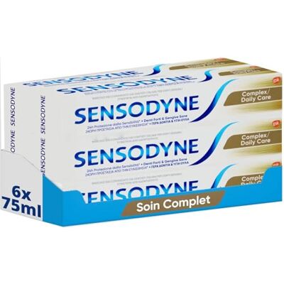 Sensodyne Zahnpasta Complete Pflege, 24 Stunden Sensibilität, zum Schutz empfindlicher Zähne – 6 x 75 ml Sensodyne Zahnpasta Complete Pflege, 24 Stunden Sensibilität, zum Schutz empfindlicher Zähne – 6 x 75 ml