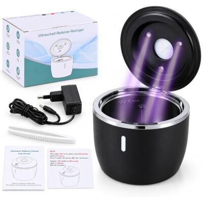 Carehabi Ultraschallreinigungsgerät für Zahnschiene & Dental Pod mit UV-C Licht – 42kHz Ultraschallreiniger für Zahnspange, Retainer, Aligner, Prothesen & Schmuck – 200ml Edelstahlwanne mit 4 Reinigungsmodi – Carehabi Ultraschallreinigungsgerät für Zahnschiene & Dental Pod mit UV-C Licht – 42kHz Ultraschallreiniger für Zahnspange, Retainer, Aligner, Prothesen & Schmuck – 200ml Edelstahlwanne mit 4 Reinigungsmodi –
