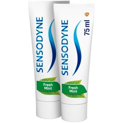 Sensodyne Zahnpasta Pflege, Gel, intensive Frische, für empfindliche Zähne, verstärkter Schaum, 2 x 75 ml Sensodyne Zahnpasta Pflege, Gel, intensive Frische, für empfindliche Zähne, verstärkter Schaum, 2 x 75 ml