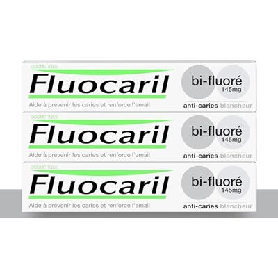 Fluocaril Zahnpasta gegen Karies, bifluoriert, 145 mg – verstärkter Zahnschmelz und starke Zähne – Hilft Karies vorzubeugen und das natürliche Weiß Ihrer Zähne wiederherzustellen (3 x 75 ml) Fluocaril Zahnpasta gegen Karies, bifluoriert, 145 mg – verstärkter Zahnschmelz und starke Zähne – Hilft Karies vorzubeugen und das natürliche Weiß Ihrer Zähne wiederherzustellen (3 x 75 ml)