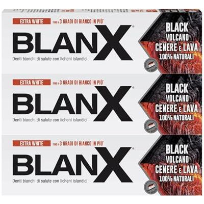 BLANX Black Volcano Zahnpasta 75 ml x 3, Whitening Zahnpasta mit isländischen Flechten und Vulkanasche, vegan freundlich und antibakteriell BLANX Black Volcano Zahnpasta 75 ml x 3, Whitening Zahnpasta mit isländischen Flechten und Vulkanasche, vegan freundlich und antibakteriell