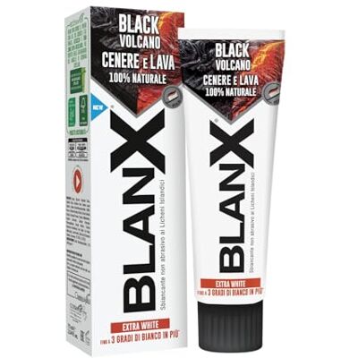 BLANX Black Volcano Zahnpasta 75 ml x 12, Whitening Zahnpasta mit isländischen Flechten und Vulkanasche, vegan freundlich und antibakteriell BLANX Black Volcano Zahnpasta 75 ml x 12, Whitening Zahnpasta mit isländischen Flechten und Vulkanasche, vegan freundlich und antibakteriell