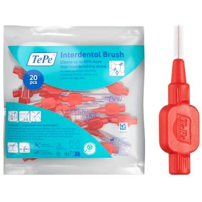 TePe Interdentalbürste, Extra Soft, Rot, 0,5 mm/ISO-Größe 2, 20 Stk. TePe Interdentalbürste, Extra Soft, Rot, 0,5 mm/ISO-Größe 2, 20 Stk.