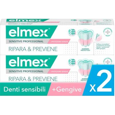 ELMEX Zahnpasta Sensitive Professional Repair & Prevent 2x75ml – medizinische Zahnreinigung für sofortigen*, anhaltenden Schutz – beugt Zahnfleischrückgang & neuen Schmerzen vor ELMEX Zahnpasta Sensitive Professional Repair & Prevent 2x75ml – medizinische Zahnreinigung für sofortigen*, anhaltenden Schutz – beugt Zahnfleischrückgang & neuen Schmerzen vor