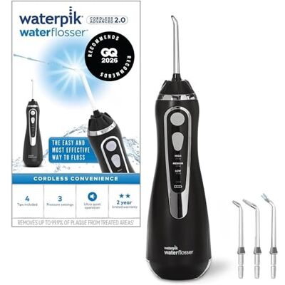 Waterpik Munddusche kabellos, Cordless Advanced, Testsieger 2024, Precision Pulse Technology, bis zu 99,9 Prozent Plaque Entfernung, 4x Aufsätze, 3 individuelle Modi, Induktionsladesystem, Schwarz Waterpik Munddusche kabellos, Cordless Advanced, Testsieger 2024, Precision Pulse Technology, bis zu 99,9 Prozent Plaque Entfernung, 4x Aufsätze, 3 individuelle Modi, Induktionsladesystem, Schwarz