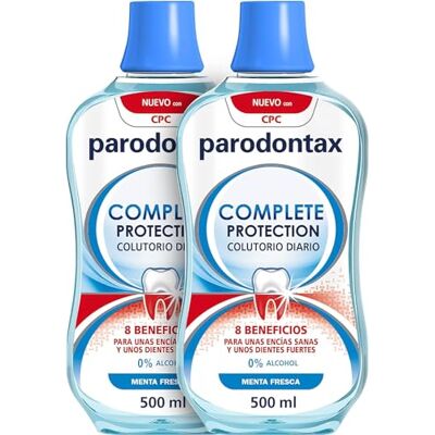 Parodontax Mundspülung Complete Protection, täglich mit 0% Alkohol, für gesundes Zahnfleisch und starke Zähne, frischer Minzgeschmack, 2 x 500 ml Parodontax Mundspülung Complete Protection, täglich mit 0% Alkohol, für gesundes Zahnfleisch und starke Zähne, frischer Minzgeschmack, 2 x 500 ml