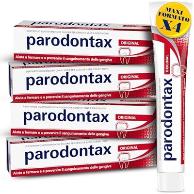Parodontax Original Zahnpasta für gesundes Zahnfleisch und starke Zähne, täglicher Gebrauch, frischer Atem, verbesserter Geschmack, 4 x 75 ml Parodontax Original Zahnpasta für gesundes Zahnfleisch und starke Zähne, täglicher Gebrauch, frischer Atem, verbesserter Geschmack, 4 x 75 ml