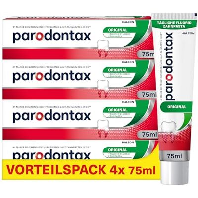 Parodontax Original Zahnpasta, 4x75ml Zahncreme, hilft Zahnfleischbluten zu reduzieren und vorzubeugen Parodontax Original Zahnpasta, 4x75ml Zahncreme, hilft Zahnfleischbluten zu reduzieren und vorzubeugen
