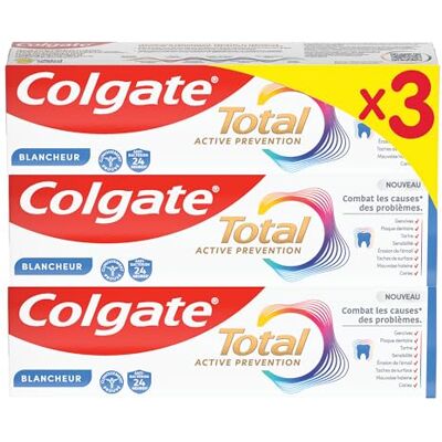 Colgate Total Prevention Zahnpasta 24h Active Natural White Schützt vor Mundproblemen reduziert Oberflächenflecken 3 x 75 ml Colgate Total Prevention Zahnpasta 24h Active Natural White Schützt vor Mundproblemen reduziert Oberflächenflecken 3 x 75 ml