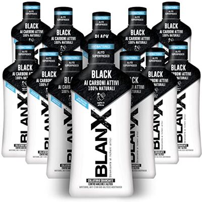 BLANX , Mundspülung zum Aufhellen, Schwarz, 12 Packungen à 500 ml, Mundspülung gegen Flecken und Aufheller, mit natürlichen Arktisflechten, Zink PCA und Aktivkohle, 100% natürlich, reparieren Malz BLANX , Mundspülung zum Aufhellen, Schwarz, 12 Packungen à 500 ml, Mundspülung gegen Flecken und Aufheller, mit natürlichen Arktisflechten, Zink PCA und Aktivkohle, 100% natürlich, reparieren Malz