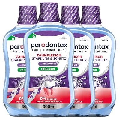 Parodontax Mundspülung Zahnfleisch Stärkung & Schutz, hilft bei der Stärkung & dem Schutz des Zahnfleischrands für gesundes Zahnfleisch, kühle Minze, 4x300ml Parodontax Mundspülung Zahnfleisch Stärkung & Schutz, hilft bei der Stärkung & dem Schutz des Zahnfleischrands für gesundes Zahnfleisch, kühle Minze, 4x300ml