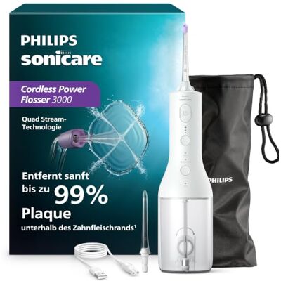 Philips Sonicare kabelloser Power Flosser 3000 Munddusche; Wasser-Flosser für Zähne, Zahnfleisch und Zahnpflege, weiß (Modell HX3826/31) Philips Sonicare kabelloser Power Flosser 3000 Munddusche; Wasser-Flosser für Zähne, Zahnfleisch und Zahnpflege, weiß (Modell HX3826/31)