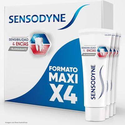 Sensodyne Sensibilität und Zahnfleisch weißende Zahnpasta, Linderung für empfindliche Zähne und Verbesserung der Zahnfleischgesundheit, Packung mit 4 x 75 ml Sensodyne Sensibilität und Zahnfleisch weißende Zahnpasta, Linderung für empfindliche Zähne und Verbesserung der Zahnfleischgesundheit, Packung mit 4 x 75 ml
