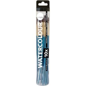 Daler Rowney Pinselset für Aquarellmalerei, 10 Stück, Braun Daler Rowney Pinselset für Aquarellmalerei, 10 Stück, Braun