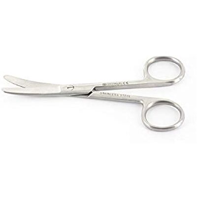 GIMA Gebogene Chirurgische Schere, Stumpfe Ende, Länge 14.5 cm, aus Edelstahl GIMA Gebogene Chirurgische Schere, Stumpfe Ende, Länge 14.5 cm, aus Edelstahl