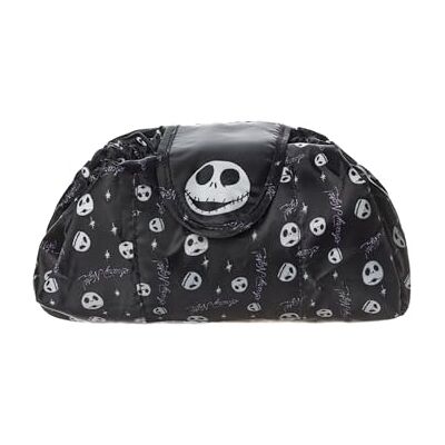 Disney The Nightmare Before Christmas Damen-Make-up-Tasche Schwarze Damen-Kosmetiktasche mit Jack-Skellington-Charakter-Allover-Print Reisekosmetiketui fur Erwachsene und Jugendliche Disney The Nightmare Before Christmas Damen-Make-up-Tasche Schwarze Damen-Kosmetiktasche mit Jack-Skellington-Charakter-Allover-Print Reisekosmetiketui fur Erwachsene und Jugendliche